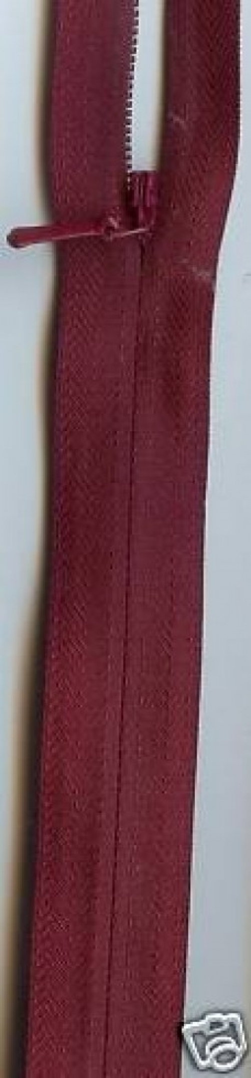 Concealed Invisible Closed End Zips Wine Burgundy