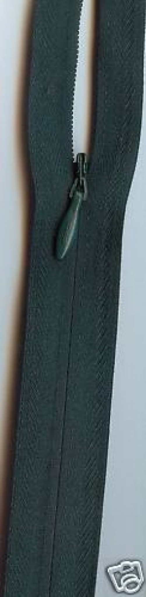 Concealed Invisible Closed End Zips Bottle Green