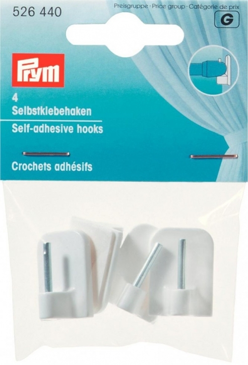 Prym Self Adhesive Curtain Hooks White