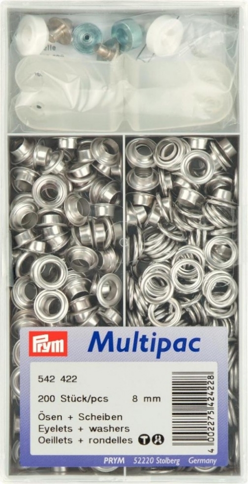 Prym Metal Eyelets with Washers Silver