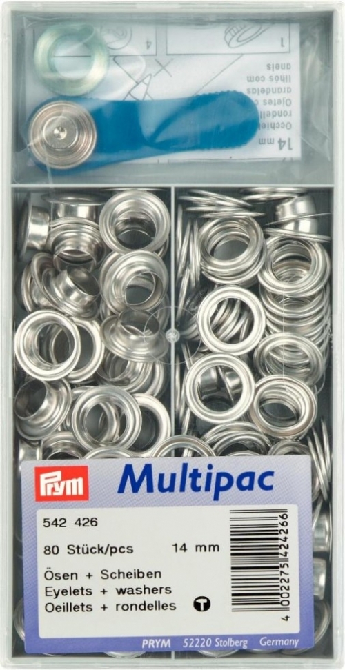 Prym Metal Eyelets with Washers Silver