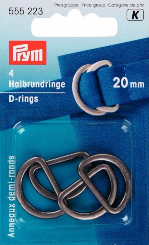 Prym Metal D Rings Silver