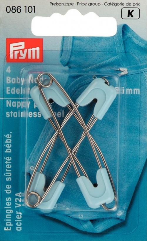 Prym Safety Nappy Pins Light Blue