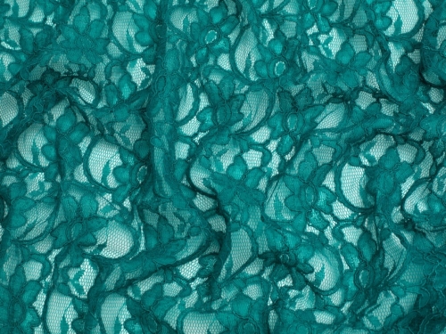 Chantilly Corded Lace Fabric Jade