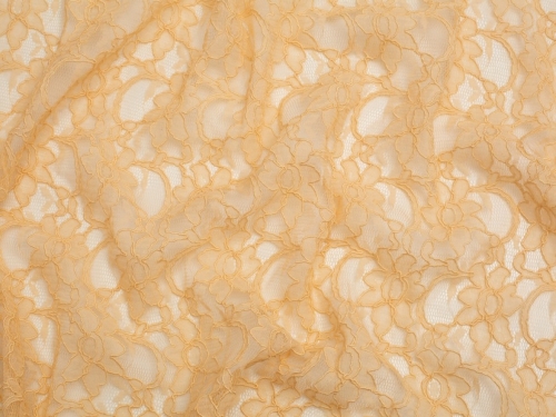 Chantilly Corded Lace Fabric Light Gold