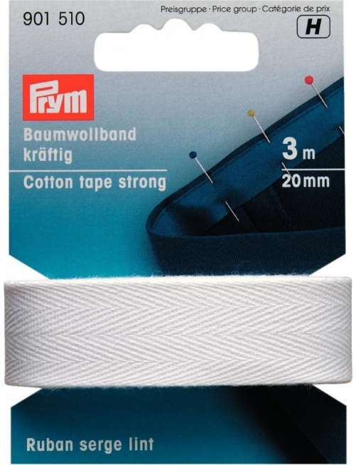 Prym Extra Strong Cotton Tape White