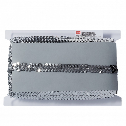 Prym Sequin Elastic Trim Silver