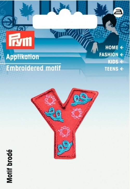 Prym Kids Letter Patch Motif Letter Y - Red & Multicoloured