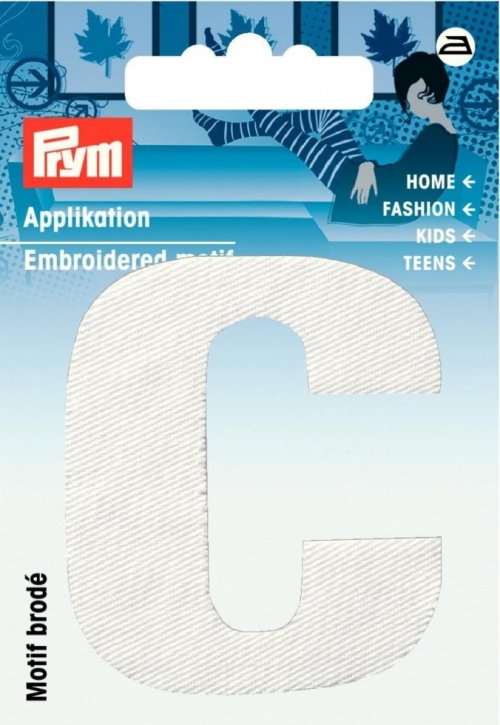 Prym Alphabet Letter Patch Motif Letter C - White
