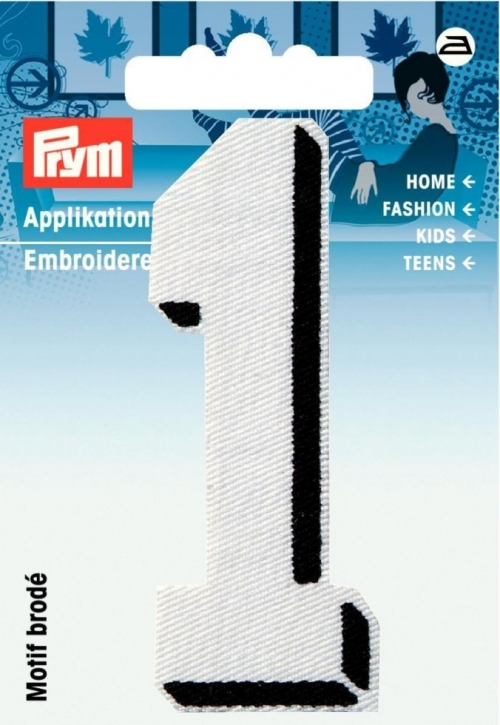 Prym Number Patch Motif Small Number 1 - White