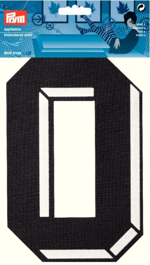 Prym Number Patch Motif Large Number 0 - Black