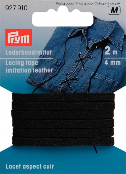 Prym Imitation Leather Lacing Tape Black