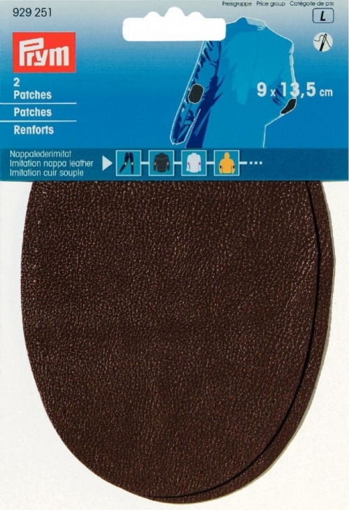 Prym Faux Nappa Leather Elbow Patches Dark Brown