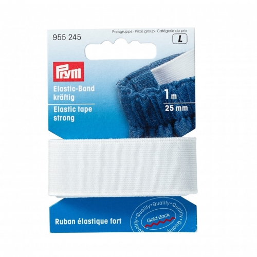Prym Strong Elastic Tape White