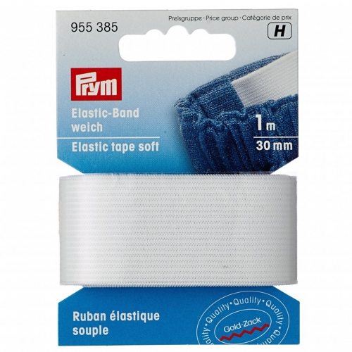Prym Soft Elastic Tape White