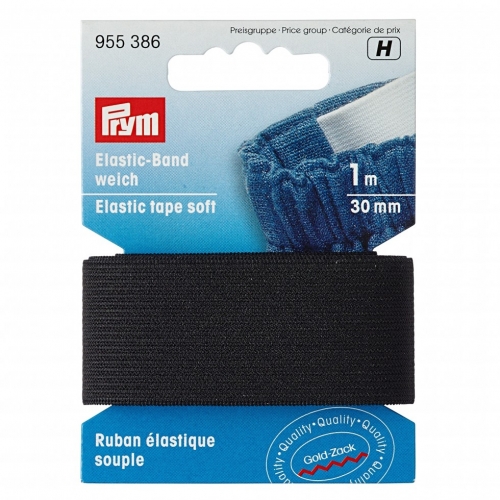 Prym Soft Elastic Tape Black