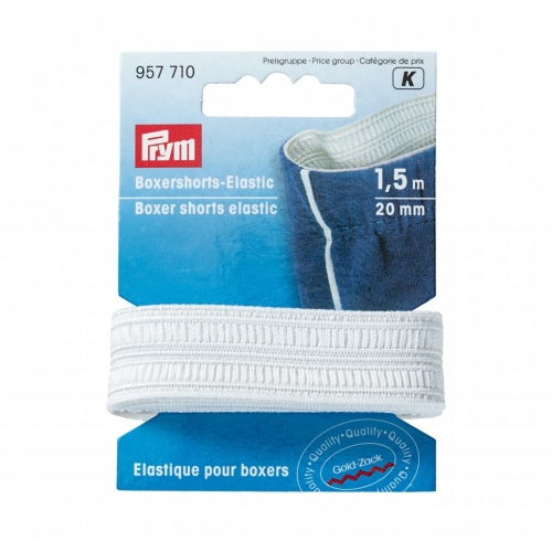 Prym Boxer Shorts Elastic Tape Natural White
