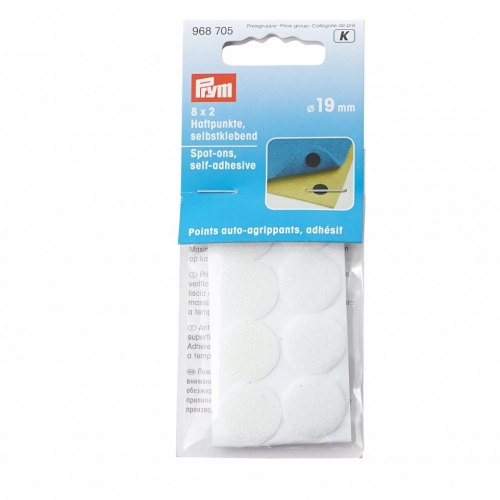Prym Hook & Loop Stick On Dots White