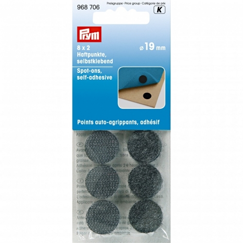 Prym Hook & Loop Stick On Dots Black