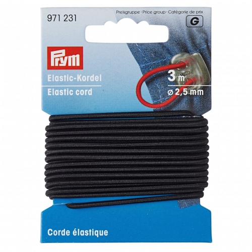 Prym Round Elastic Cord Black