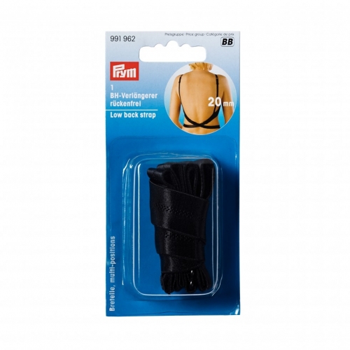 Prym Low Back Bra Strap Black