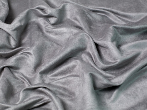 Water Repellent Faux Suede Fabric Silver Grey