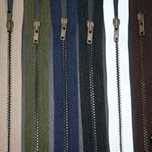 Opti Antique Metal Closed End Zips Brown