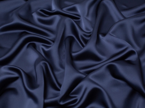 Minerva Core Range Aesha Satin Fabric Navy Blue