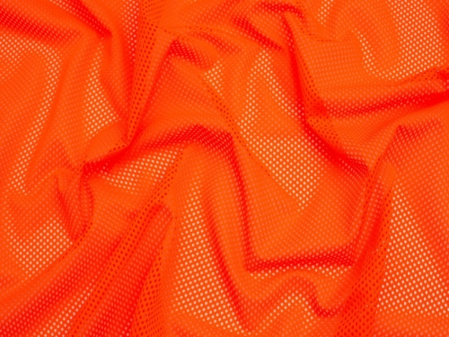 Minerva Core Range Airtex Mesh Stretch Knit Fabric Neon Orange