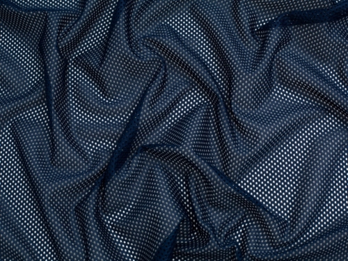 Minerva Core Range Airtex Mesh Stretch Knit Fabric Navy Blue