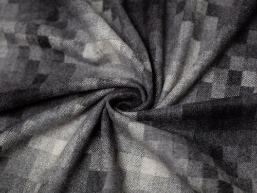 Deadstock Argyll Wool Coating Fabric Grey