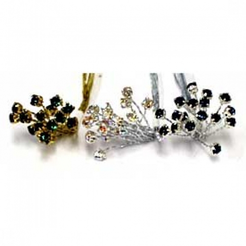 Diamante Bunches Silver/Lilac