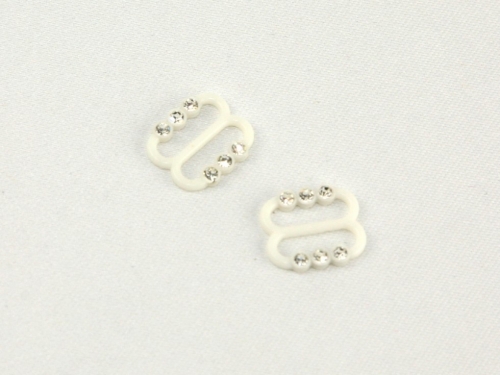 Diamante Bra Strap Slider White