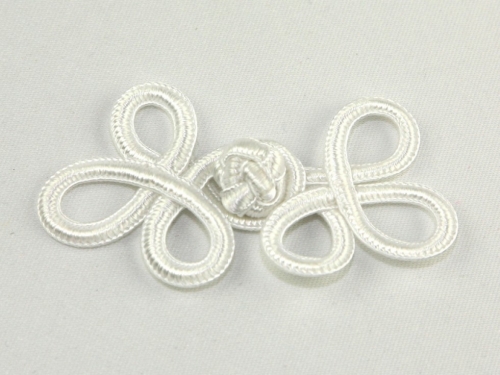 Chinese Button Frog Fasteners White