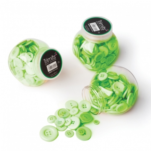 Trimits Jar of Buttons Assorted Green