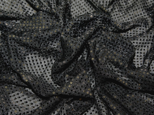 Sequin Stretch Knit Fabric Black