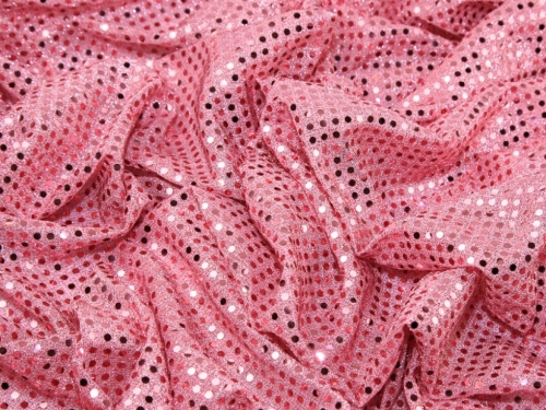 Sequin Stretch Knit Fabric Pink