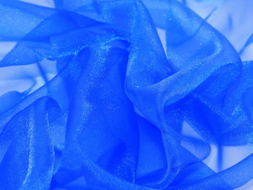 Deadstock Crystal Organza Fabric Royal Blue
