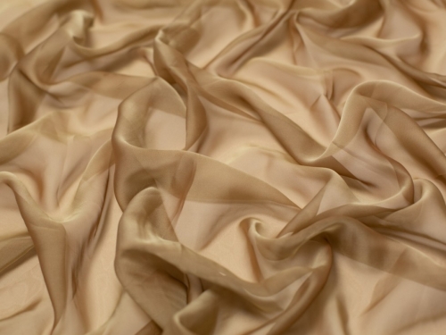Minerva Core Range Cationic Sheer Chiffon Fabric Taupe
