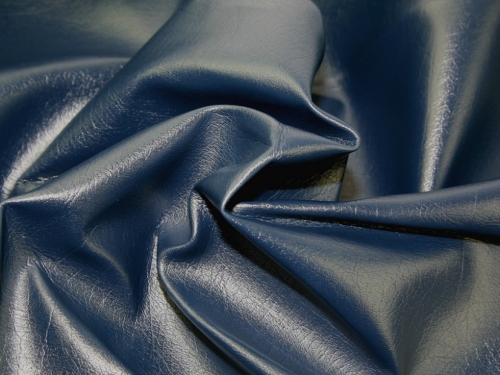 Minerva Core Range Heavy Fire Retardant Faux Leather Fabric Navy Blue