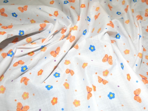 Printed Polycotton Fabric Orange