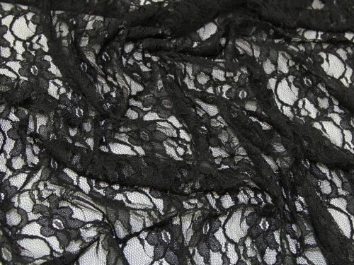 Deadstock Corded Lace Fabric Black