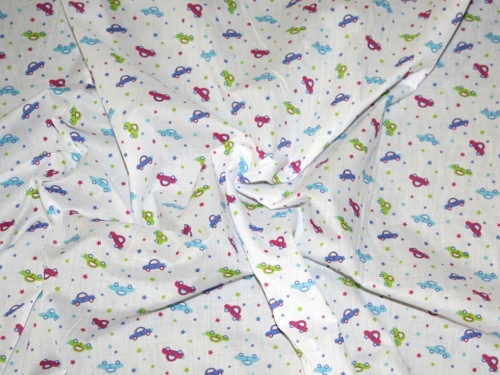 Printed Polycotton Fabric Blue