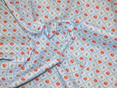 Printed Polycotton Fabric Blue