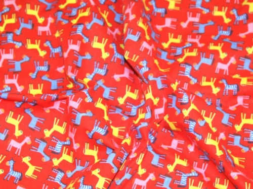 Printed Polycotton Fabric Red