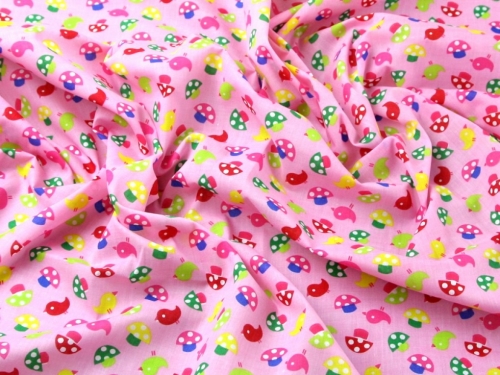 Printed Polycotton Fabric Pink