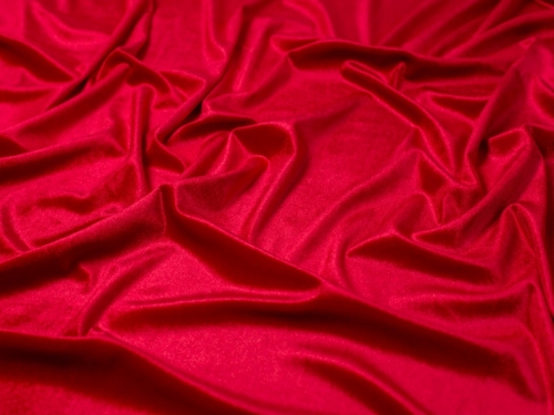 Minerva Core Range Panne Velvet Stretch Knit Fabric Red