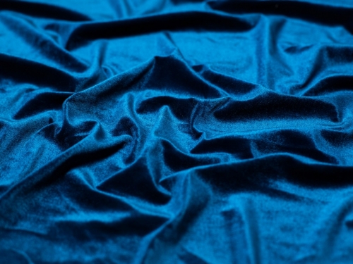 Minerva Core Range Panne Velvet Stretch Knit Fabric Teal