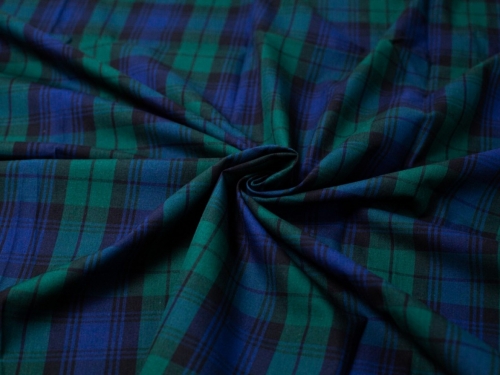 Minerva Core Range 100% Cotton Shirting Fabric Navy Blue & Green