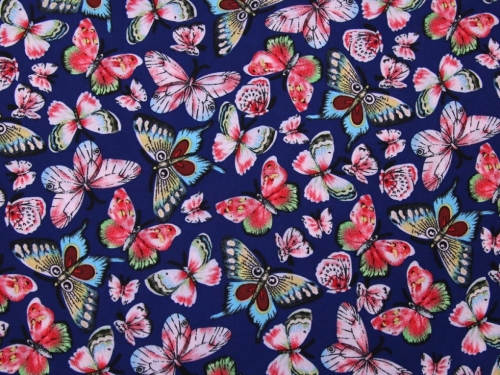 Deadstock Polyester Sateen Fabric Navy Blue